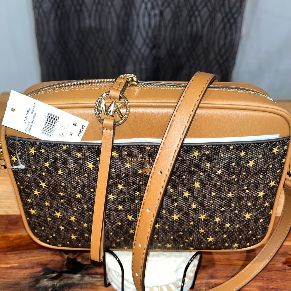 Michael Kors Tan and Black Star Crossbody Bag - Picture 4 of 4